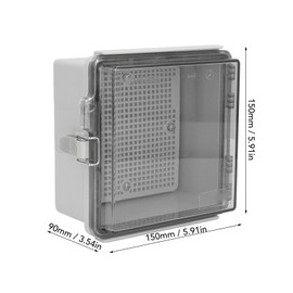 Waterproof Junction Box, Transparent Electric Box with Hinged Lid, IP67 ABS Plastic Outdoor Electric Enclosure with Mounting Plate, Brackets and Screws