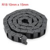 sourcing map R18 10mm x 15mm（Inner H*Inner W）Black Plastic Cable
