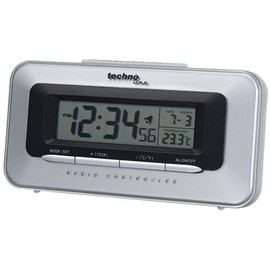 TECHNOLINE WT 180 Alarm Clock, Plastic, Silver/Black