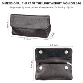 SPIPER SPIPER Genuine Leather Smoking Tobacco Pipe Pouch with 3 Separate Compartments, Multifunctional Portable Pipe Bag for Pipes, Pipe Accessories, Filters, Cleaning Tools, Gift for Man & Woman (Brown)