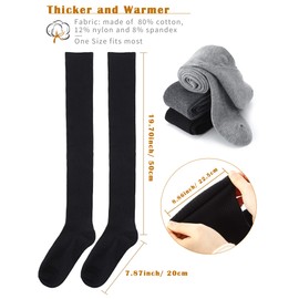 SATINIOR Over The Knee Long Socks Thigh-High Socks Cable Knit Long Boot Stockings Leg Warmers - black