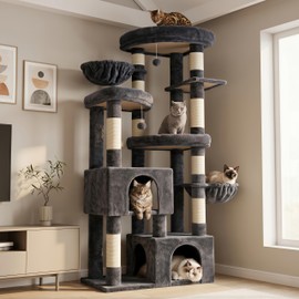 Hey-brother Cat Tree Tower with Tiered Padded Platforms, Condos, MPJ084G