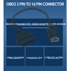 Lelukee 3 Pin OBD2 16 Pin Lead Cable for Honda