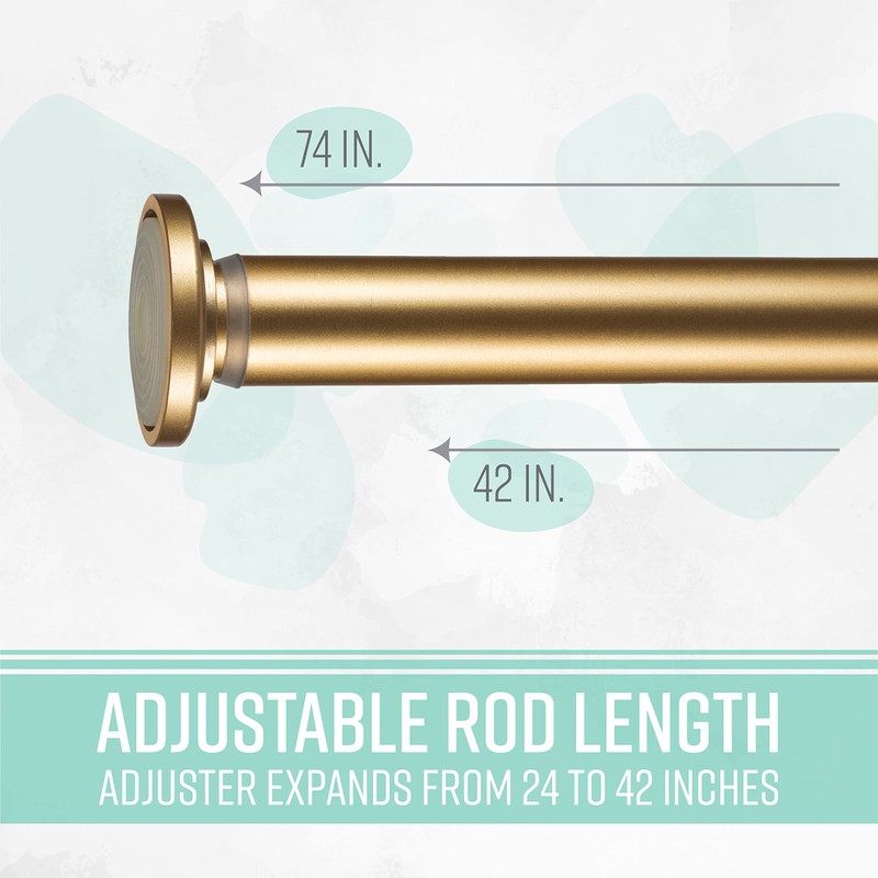 Home Details 42"-74" Inch Tension Curtain Rod | Adjustable |