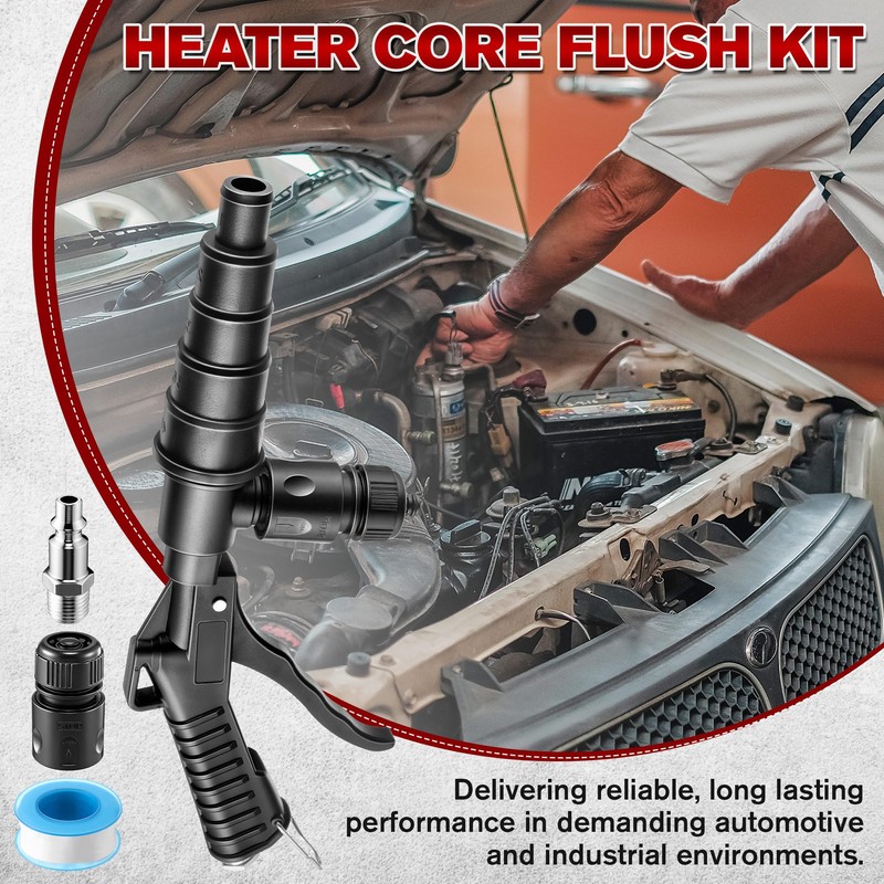 Gulfmew Coolant System Flush Gun, Lever Action Heater Core Flush