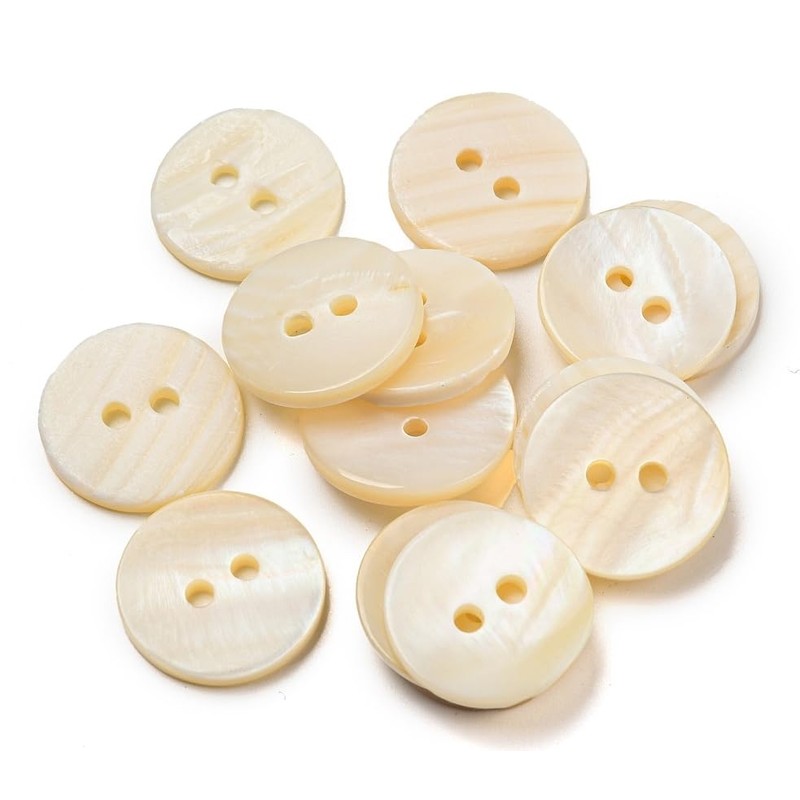 10 Elegant Shell Buttons 18 mm (1.8 cm) Shell Colour