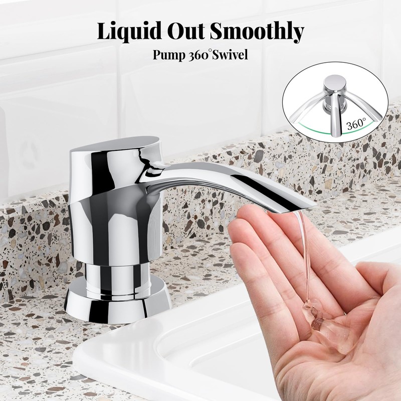 SAMODRA Kitchen Sink Soap Dispenser,Lotion Dispenser,ABS Dispenser Chrome Built-in Pump