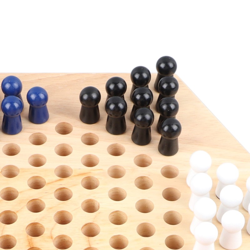 Chinese Checkers Set With Multiple Chess Pieces Wooden Board Interactive