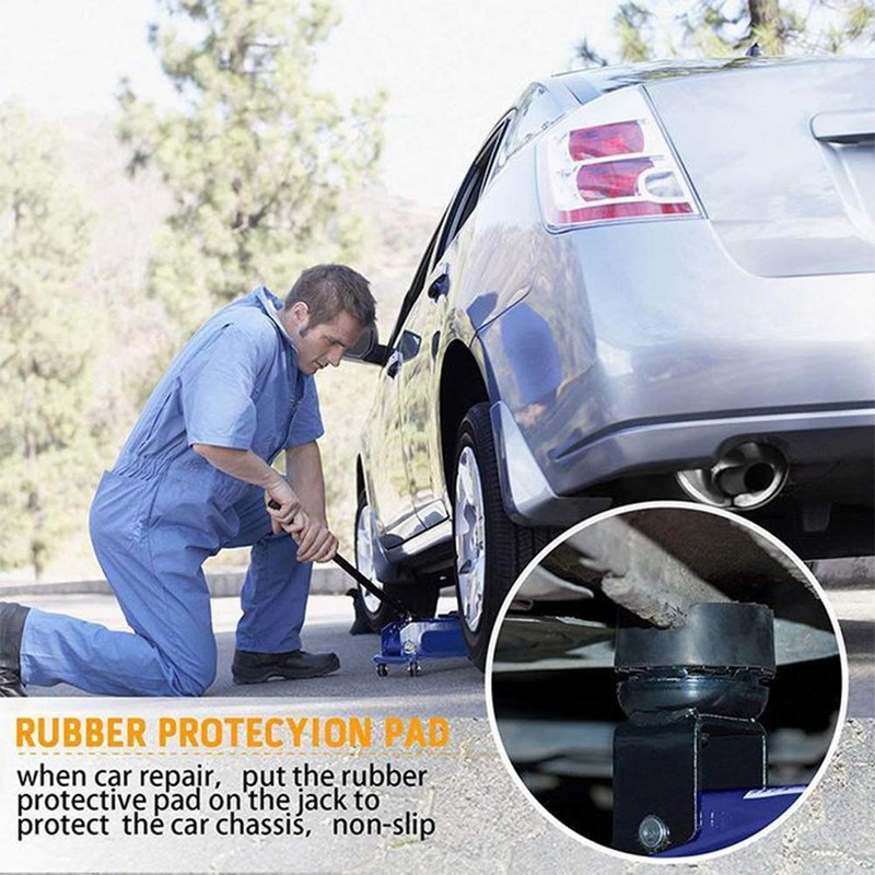 YIXISI Trolley Jack Rubber Pad 2 Pack, V-Groove Rubber Universal