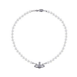 Krilucly Saturn Pearl Necklace, Saturn Planet Shape, Women's Planet Pearl Necklace Choker Accessories, Women Aesthetic Necklace, Birthday Gifts for Friends, Wife, Mother, Cartoon, Stainless Steel, No,