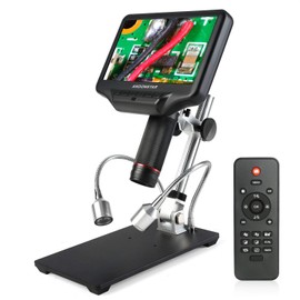 Andonstar AD407 3D HDMI Soldering Digital Microscope with 4MP UHD and 7 inch Adjustable LCD Screen USB Video Microscopes for Phone Repairing SMT SMD DIY