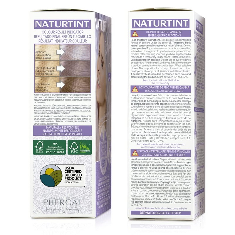 Naturtint Colouration Silver Organic Based Permanent Colouration Violet Tint Without