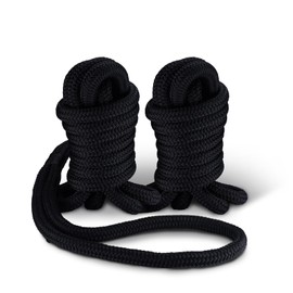 NovelBee 1" Dock Line 2 Pack,Double Braid Nylon Boat Dock Line,Heavy Duty Mooring Marine Rope with 24” Eyelet,Boat Rope and Ties for Docking (1" x 15')