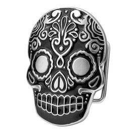 DT Vintage Mexican Aztec Skull Head Belt Buckle Western Cowboy for Men Women,Birthday,Christmas Day, Father's Day, Black