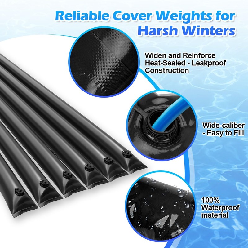 Camitlli Pool Cover Weights Inground 8FT Water Tubes Cold-Resistant 0.7mm