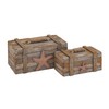 Deco 79 Wood Starfish Handmade Decorative Box Distressed Decorative Keepsake