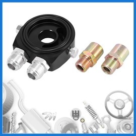 VekAuto Car Oil Filter Cooler Sandwich Plate Adapter Kit Black 1/8NPT Auto Accessories