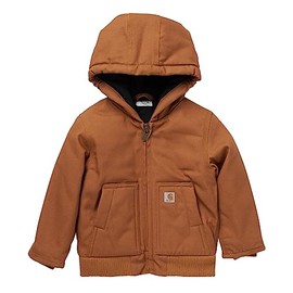 Carhartt Men's Insulated Hooded Canvas Zip-up Jacket, Brown, 2T