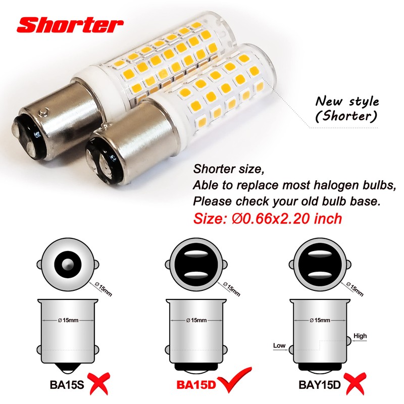 Ziomitus BA15D 120 Volt Double Contact/DC Bayonet Base Led Light