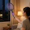3-in-1 Foldable Rechargeable Electric Mosquito Swatter with Wall-Mount Mode