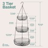 Heavy Duty 3-Tier Hanging Fruit and Vegetable Basket with 2