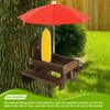 Squirrel Feeder Picnic Table with Umbrella & Corn Cob Holder,