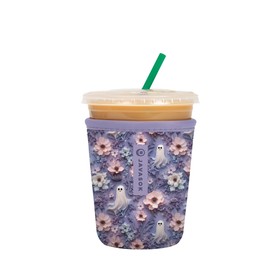Sok It JavaSok Iced Coffee & Cold Soda Insulated Neoprene Cup Sleeve (Ghostly Garden, Small: 16-20oz)