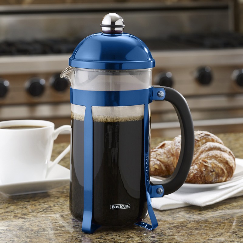 BonJour Coffee 8-Cup Maximus French Press, Blue