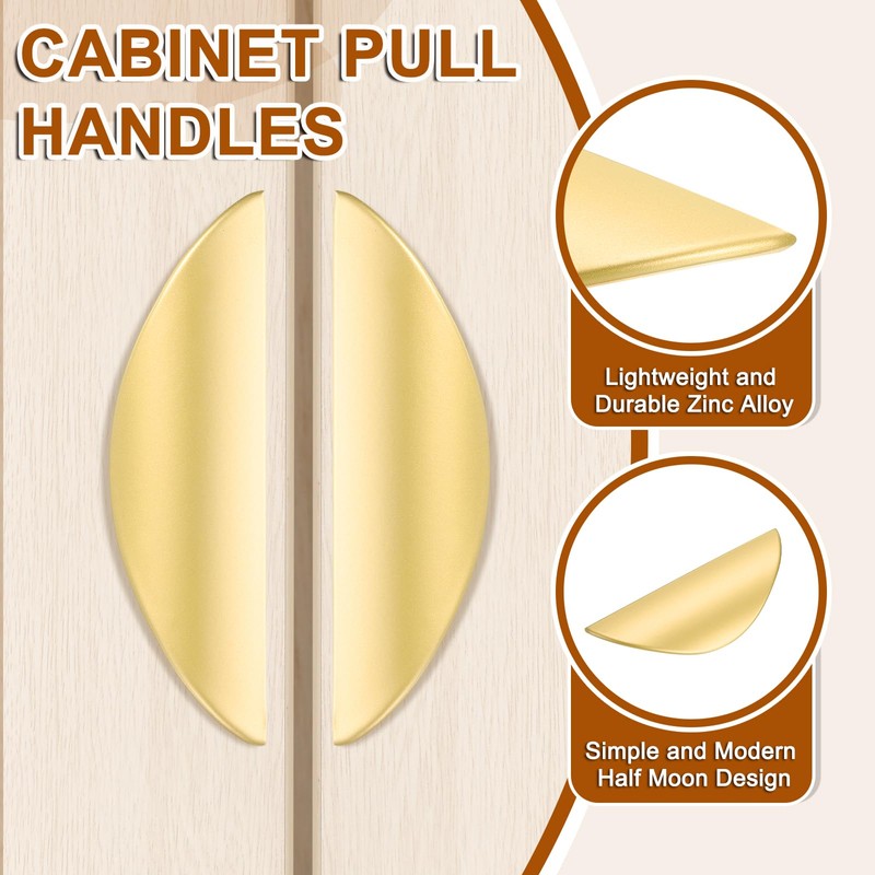 sourcing map 6 Pack Half Moon Cabinet Pull, 1.26" Hole