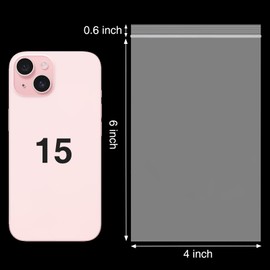 Aubeco Plastic Bags, 1200pcs 4 x 6 inch 2 mil Thick, Zip Bags, Clear Jewelry Bags, Baggies with Resealable Zip Bags for Small BusinessDaily Vitamin, Jewelry, Candy