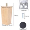 Qodiacl Pack of 4 Furniture Feet, Wood, 10 cm, Square
