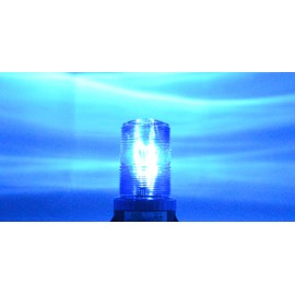 B125WS 12V AC DC 25W BLUE STEADY-ON LIGHT BEACON EMERGENCY SAFETY WARNING