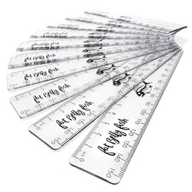 Transparent Metric Rulers 15cm - 150mm Shatterproof Plastic Clear Rulers (Pack of 12) by Fat Belly Fish