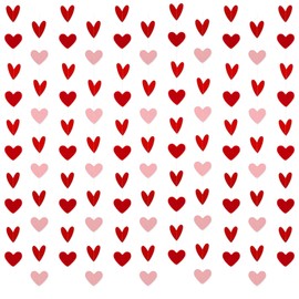 120 Heart Garland Valentine's Day Decorations Red Pink Hanging Hearts Banner for Valentine's Day Wedding Engagement Home Party Decor