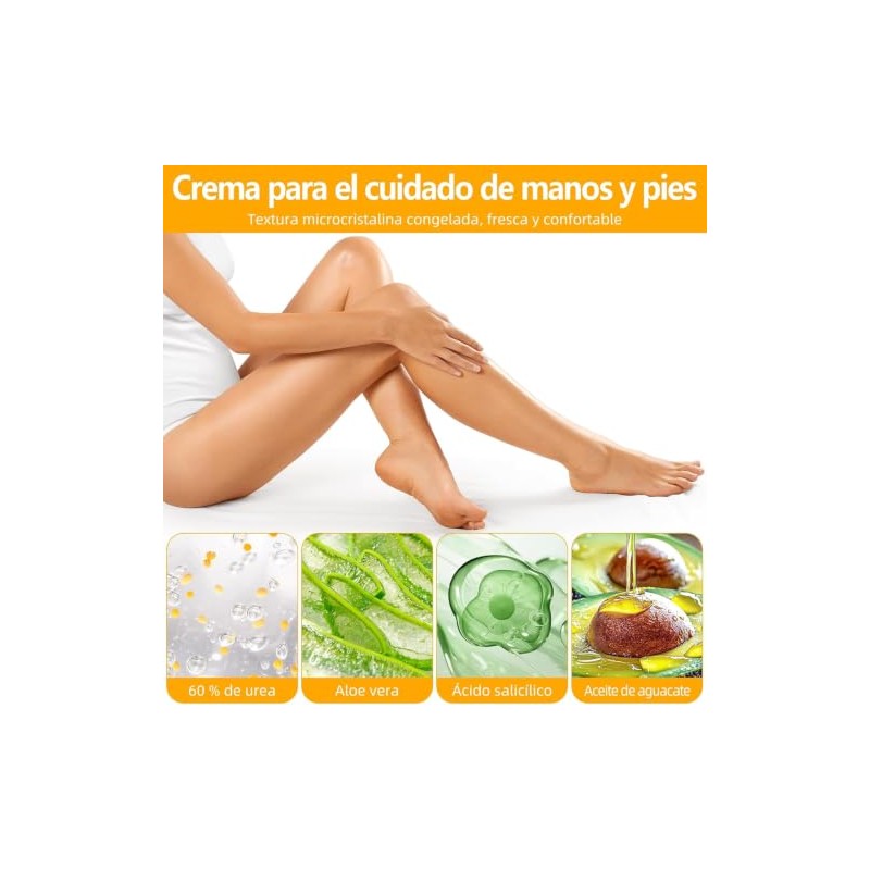 2pcs Crema con Urea 60 para Pies, Hidratante Pies Resecos