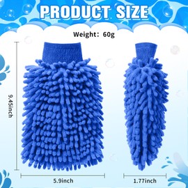 Patelai 30 Pcs Car Wash Mitt Scratch Free Microfiber Chenille Car Wash Gloves Double Sided Absorbent Mitt for Washing Cleaning Cars Trucks Boats, 9.45 x 5.9 Inch