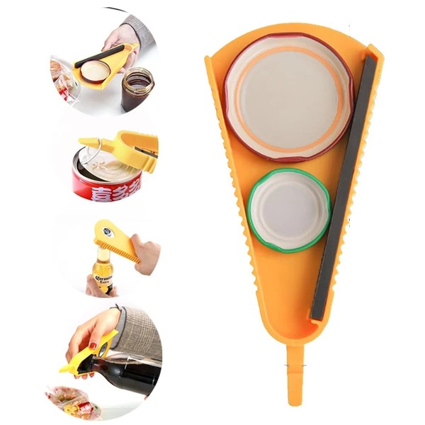 Lid opener, 3 in 1 multifunctional bottle opener, non-slip and