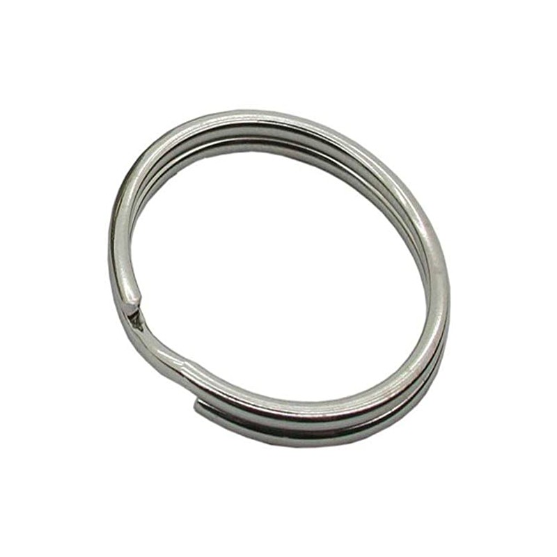 Merriway BH01819 (20 Pcs) Keyring Sprung Steel Split Ring, Nickel