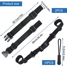 Esteopt Chest Strap Backpack, Black, Nylon, Modern, Buckle, Backpack Strap, Body Strap, black