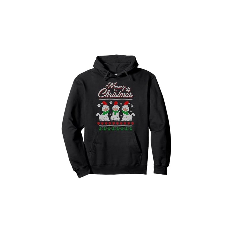 Meowy Catmas Cat Ugly Christmas Sweater Cat Christmas Jumper Hoodie