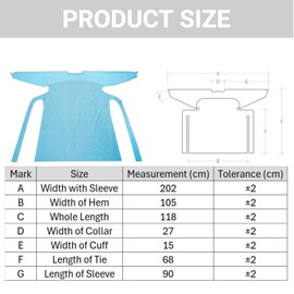 Fetizrin 10 Pack Disposable PPE Gowns Isolation Waterproof CPE Gowns with Waist Ties Thumb Loops One Size Fits Most