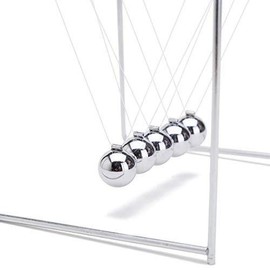 THY COLLECTIBLES Unique Stainless Steel Newtons Cradle Balance Balls 4.5 inch Desk Top Decoration Kinetic Motion for Home and Office Marble Ornaments