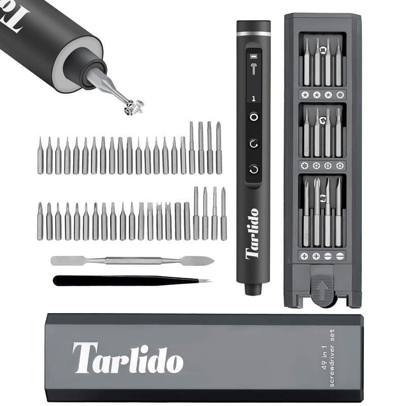 Tarlido Electric Screwdriver, 4V Precision Screwdriver Set, 49-in-1 Cordless Power