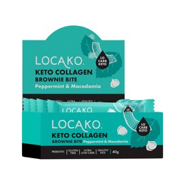 Locako Grass Fed Collagen Brownie Bite Peppermint Macadamia 15 x 40g
