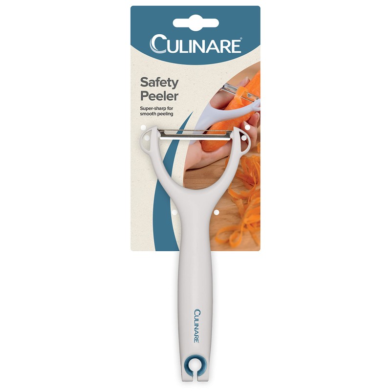 Culinare C30001 Safety Y Peeler, White, Plastic/Stainless Steel, Manual Potato/Vegetable/Fruit