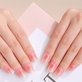 Ceboic Nagelfolie Selbstklebend, 16 Stück UV Gel Strips, Gel-Nagelfolien UV Härtend Langanhaltende Wasserdicht Maniküre Starterset, Gel Nail Stickers für Damen und Mädchen (Klares Rouge)