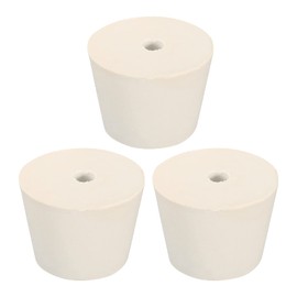 sourcing map Rubber Conical Plug 32 mm to 42 mm with 8 mm Hole Test Tubes Plugs White for Lab House Pack of 3