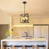 Unicozin 4-Light Black Farmhouse Chandelier, Iron Lantern Pendant Light Rustic