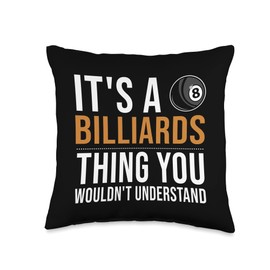 Billiards Pool Snooker Table Accessories Set Gifts Thing Snooker Balls Pool Player Billiards Throw Pillow, 16x16, Multicolor