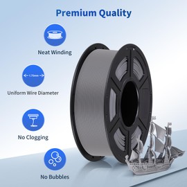 ANYCUBIC PLA 3D Printer Filament Bundle 4KG, 3D Printing PLA Filament 1.75mm Dimensional Accuracy +/- 0.02mm, 4 Pack 1KG Spool (2.2 lbs), 2 Pack of Gray & 2 Pack of Black